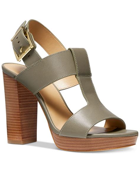 michael kors heel strap two strap gold sandals|Michael Kors becker t strap.